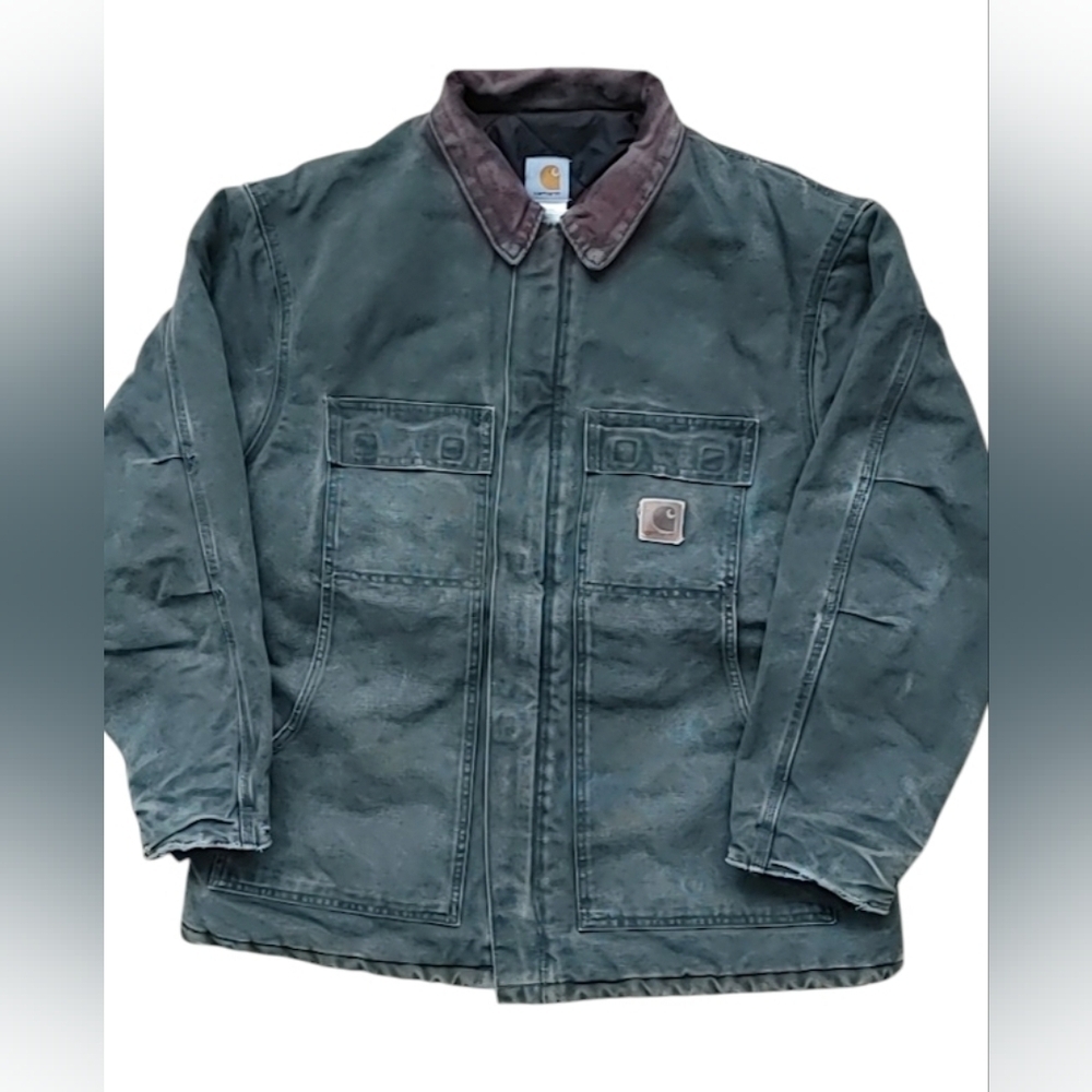 Vtg 2003 Carhartt C03 HTG Moss Green Quilt Lined Arctic Duck Barn Coat Jacket X